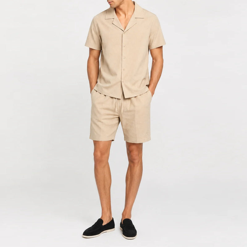 Tomás | Conjunto de Lino Hombre Camisa y Pantalón Corto