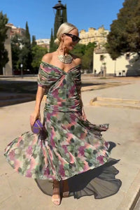 Marina | Vestido Largo Floral de Gasa