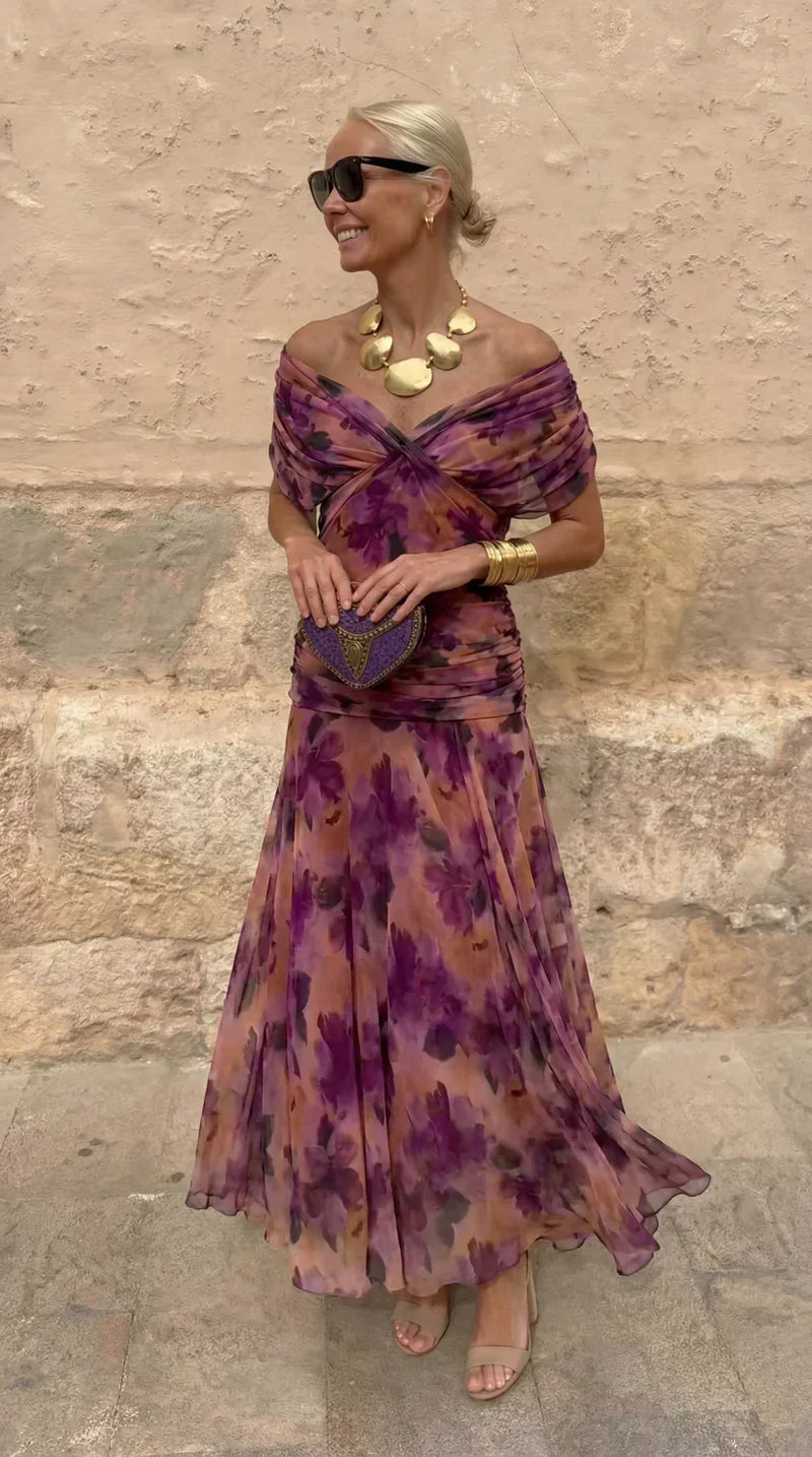 Marina | Vestido Largo Floral de Gasa
