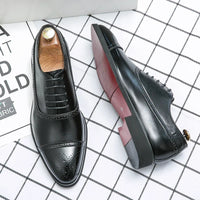 Álvaro | Zapatos Oxford Brogue de Cuero Hombre Suela Roja