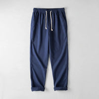 Andrés | Pantalón de Lino Hombre Cintura Elástica Cordón Pierna Ancha
