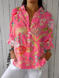 Consuelo | Blusa Tropical de Verano Estampada Mujer Escote V