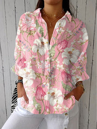 Consuelo | Blusa Tropical de Verano Estampada Mujer Escote V