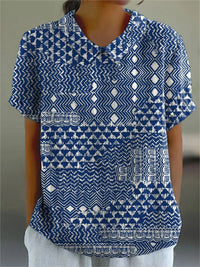 Covadonga | Camisa Oversize de Verano Estampada de Manga Corta Mujer