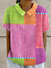 Covadonga | Camisa Oversize de Verano Estampada de Manga Corta Mujer