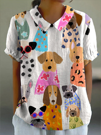 Covadonga | Camisa Oversize de Verano Estampada de Manga Corta Mujer