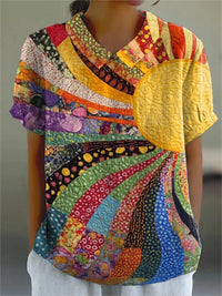 Covadonga | Camisa Oversize de Verano Estampada de Manga Corta Mujer