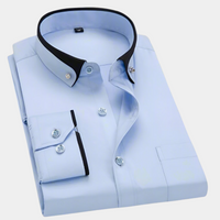 Emilio | Camisa de Manga Larga Elegante Hombre Cuello Contraste
