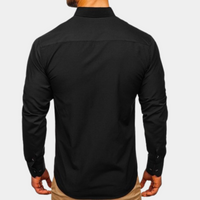 Emilio | Camisa de Manga Larga Elegante Hombre Cuello Contraste
