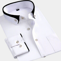 Emilio | Camisa de Manga Larga Elegante Hombre Cuello Contraste