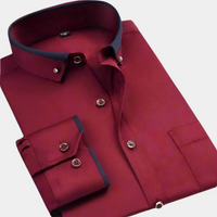 Emilio | Camisa de Manga Larga Elegante Hombre Cuello Contraste