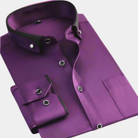 Emilio | Camisa de Manga Larga Elegante Hombre Cuello Contraste