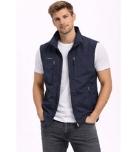 Ernesto | Gilet Multipocket con Cremallera Hombre Cuello Alto