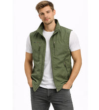 Ernesto | Gilet Multipocket con Cremallera Hombre Cuello Alto