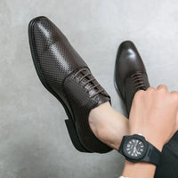Felipe | Zapatos Oxford de Cuero Hombre Texturizados Cordones