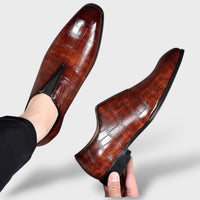 Gonzalo | Mocasines de Cuero Textura Cocodrilo Hombre Slip-On