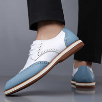 Guillermo | Blucher Hombre de Cuero con Detalles Brogue Bicolor
