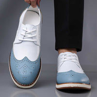 Guillermo | Blucher Hombre de Cuero con Detalles Brogue Bicolor
