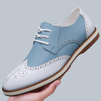 Guillermo | Blucher Hombre de Cuero con Detalles Brogue Bicolor