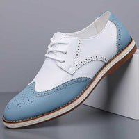 Guillermo | Blucher Hombre de Cuero con Detalles Brogue Bicolor
