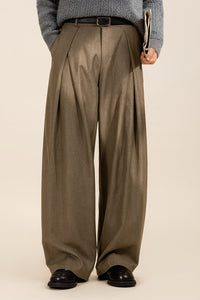 Guillermo | Pantalón de Pinzas Pierna Ancha Hombre Cintura Alta