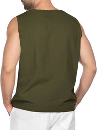 Iker | Camiseta Sin Mangas Oversize Hombre Escote Cordones Bolsillo