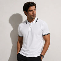 Iker | Polo de Algodón de Manga Corta Hombre Cuello Contraste
