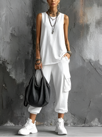 Maria | Conjunto Oversize Negro con Bolsillos Utility