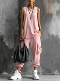 Maria | Conjunto Oversize Negro con Bolsillos Utility