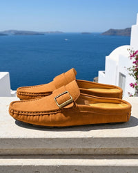 Irene | Mules de Ante con Hebilla Mujer Planas Estilo Mocasín