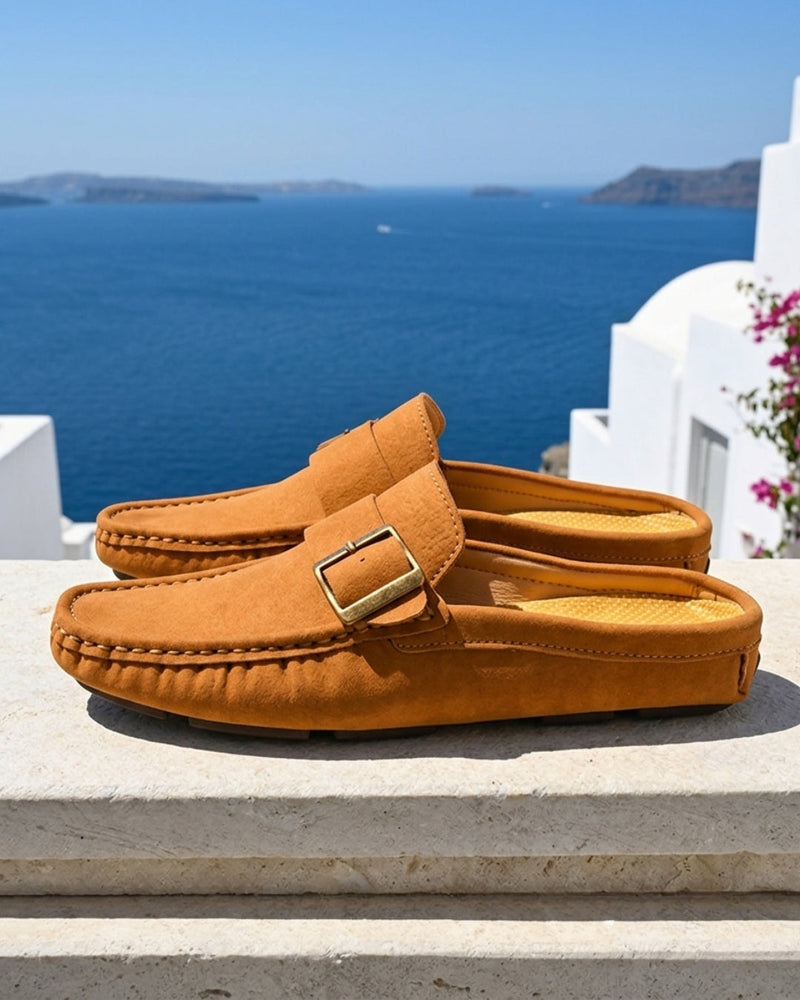 Irene | Mules de Ante con Hebilla Mujer Planas Estilo Mocasín