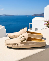 Irene | Mules de Ante con Hebilla Mujer Planas Estilo Mocasín