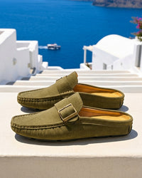 Irene | Mules de Ante con Hebilla Mujer Planas Estilo Mocasín