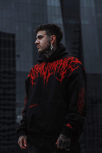Koldo | Sudadera Oversize con Capucha Hombre Estampado Gótico