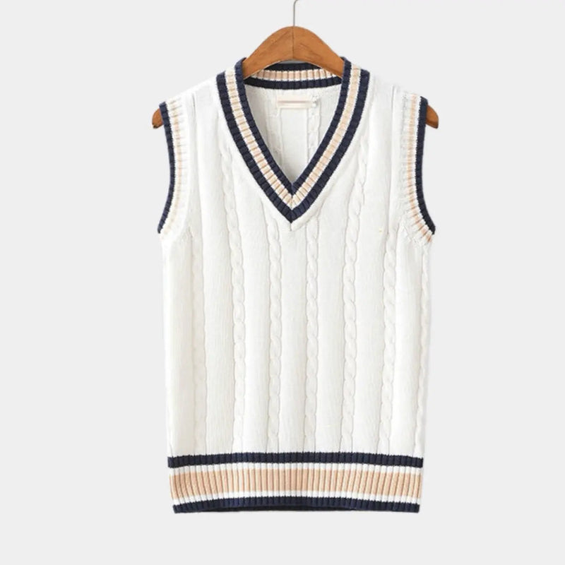 Hugo | Gilet Chaleco de Punto Hombre Cuello V Cable Knit