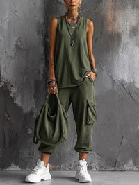 Maria | Conjunto Oversize Negro con Bolsillos Utility