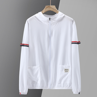 Pol | Varsity Jacket Hombre con Capucha Rayas Manga