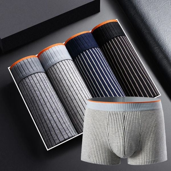 Rubén | Boxers de Algodón a Rayas Hombre Pack 4 Elásticos