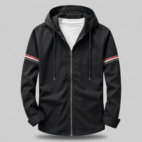 Sergio | Chaqueta con Capucha de Lino Hombre Cremallera Completa