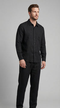 Sergio | Conjunto de Lino de Manga Larga Hombre Camisa y Pantalón