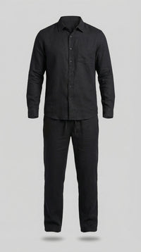 Sergio | Conjunto de Lino de Manga Larga Hombre Camisa y Pantalón