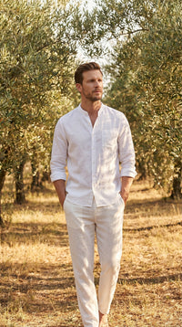 Sergio | Conjunto de Lino de Manga Larga Hombre Camisa y Pantalón