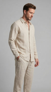 Sergio | Conjunto de Lino de Manga Larga Hombre Camisa y Pantalón