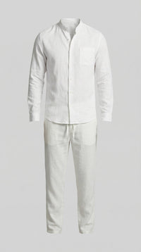 Sergio | Conjunto de Lino de Manga Larga Hombre Camisa y Pantalón