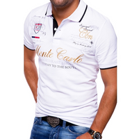 Sergio | Polo Estampado Gráfico Hombre Cuello Contraste Entallado