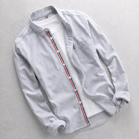 Tomás | Camisa de Manga Larga Hombre Oxford Botones Detalle Tricolor