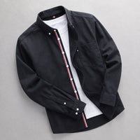 Tomás | Camisa de Manga Larga Hombre Oxford Botones Detalle Tricolor