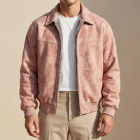 Tomás | Cazadora de Piel Hombre Bomber Cuello Solapa