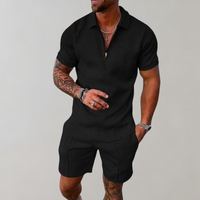 Víctor | Polo con Cremallera y Shorts Hombre Manga Corta Texturizado