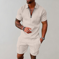 Víctor | Polo con Cremallera y Shorts Hombre Manga Corta Texturizado